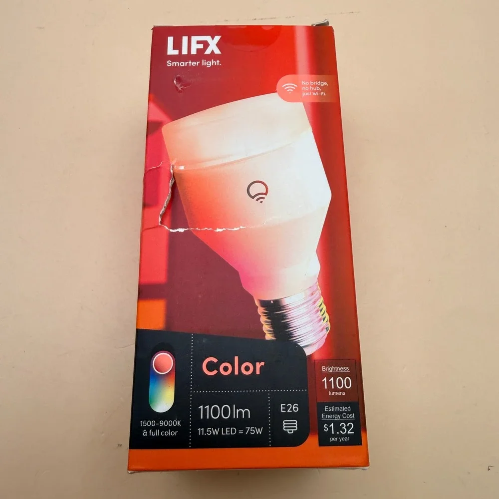 LIFX Color, A19 1100 lumens, Wi-Fi Smart LED Light‎ Bulb, Billions of Colors and